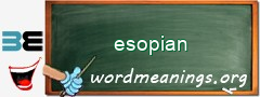 WordMeaning blackboard for esopian